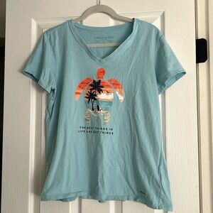 Aqua LIFE IS GOOD Women’s Crusher Tee Shirt Size Large